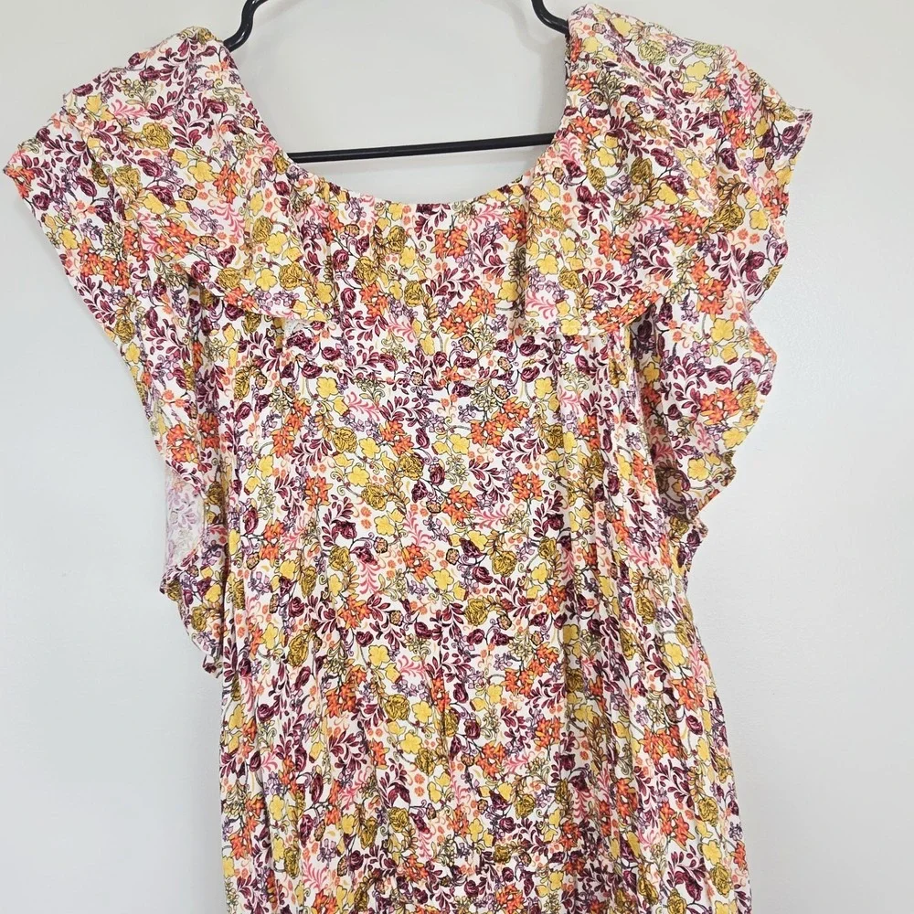 Old Navy Waist-Defined Flutter-Short‎ Sleeve Floral Mini Dress Pullover 3X.E176 - Picture 11 of 14
